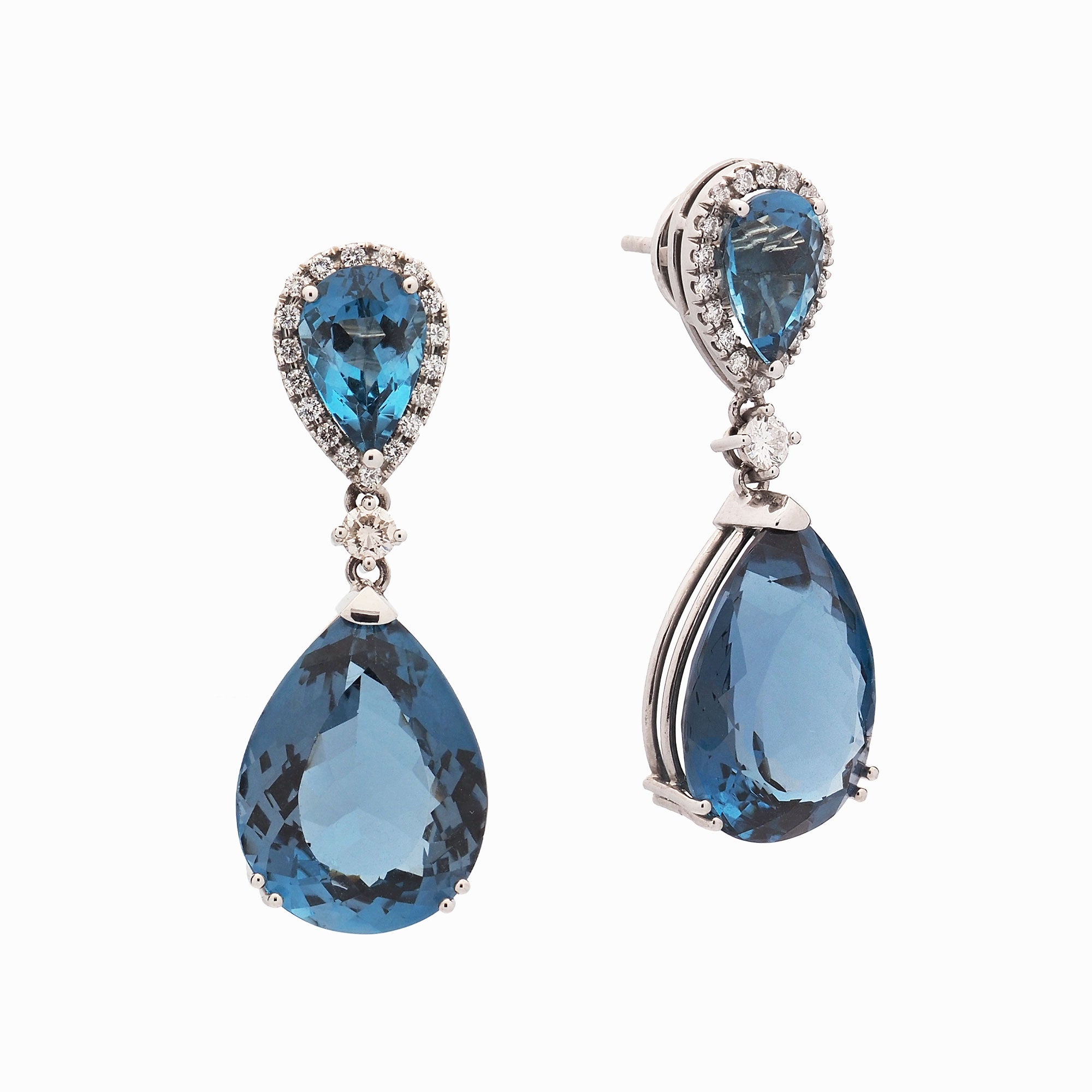 Pendientes de topacios con diamantes