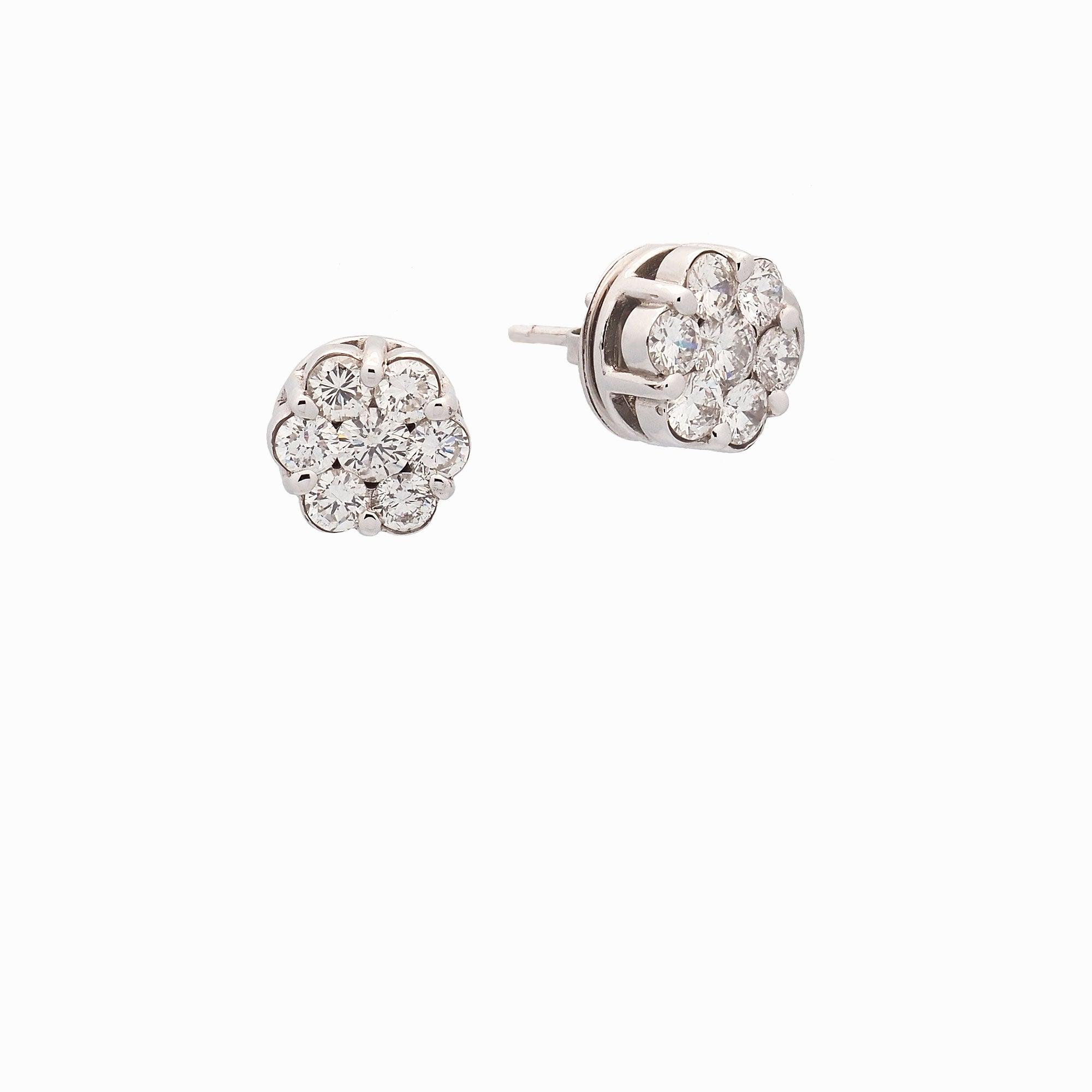 pendientes oro blanco y diamantes