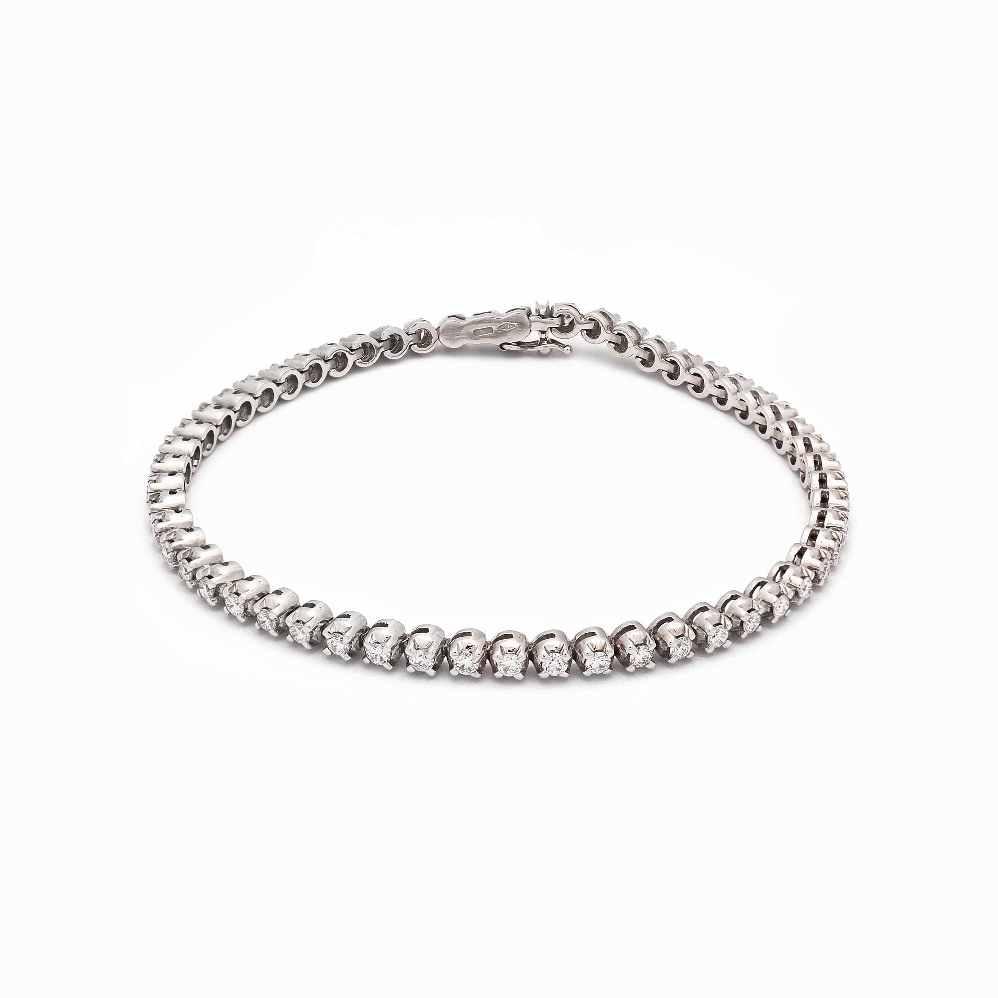 Pulsera Riviere oro blanco 82 diamantes