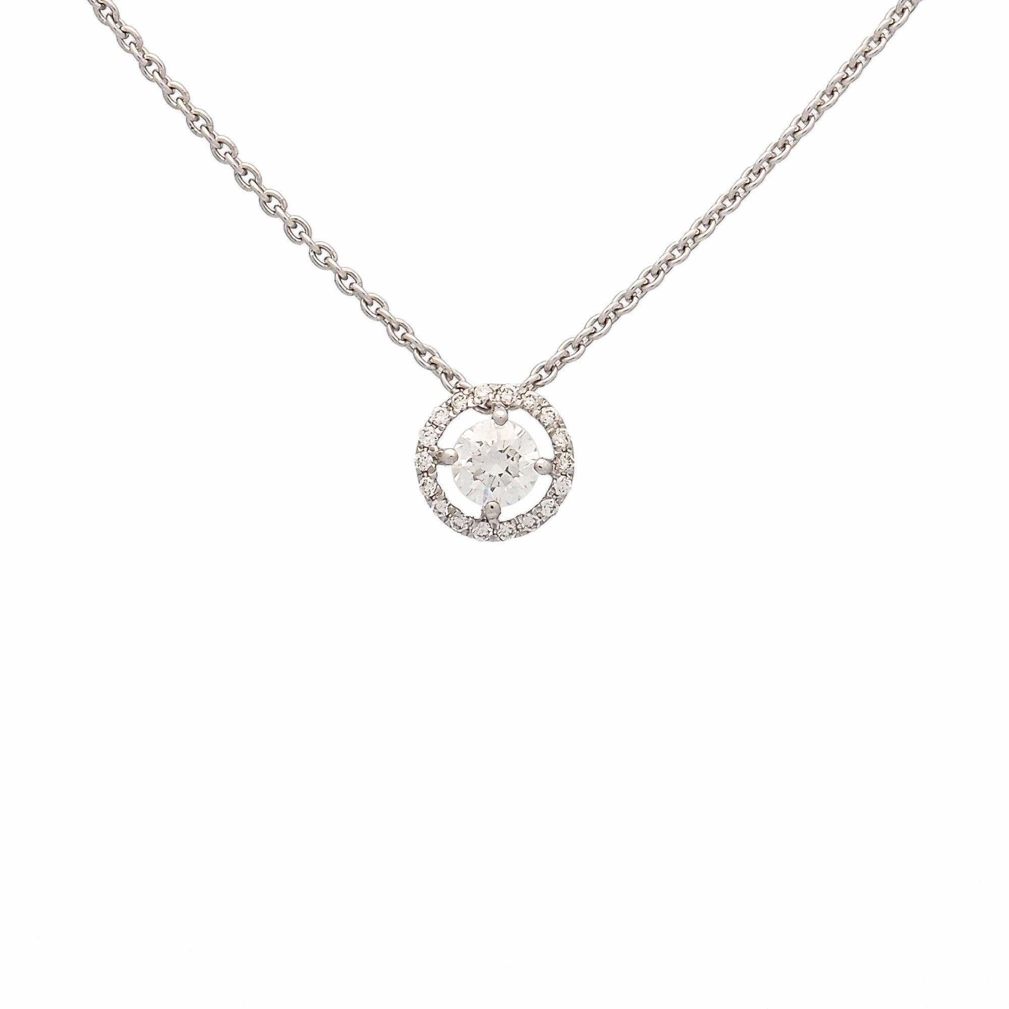 Gargantilla con orla de diamantes en oro blanco