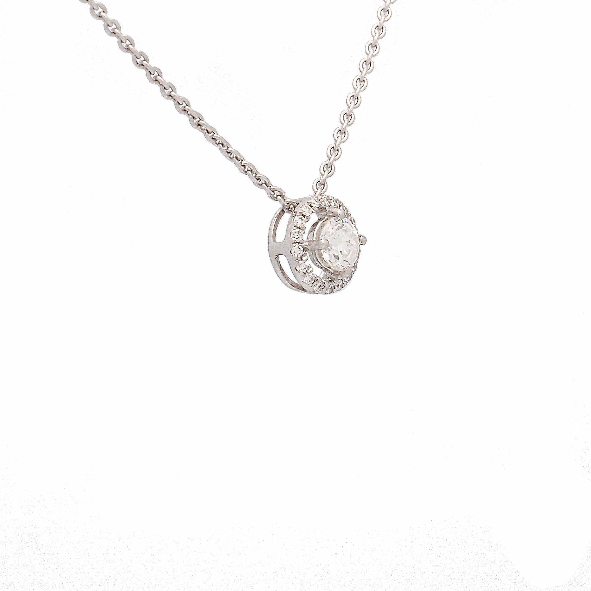 Gargantilla con orla de diamantes en oro blanco