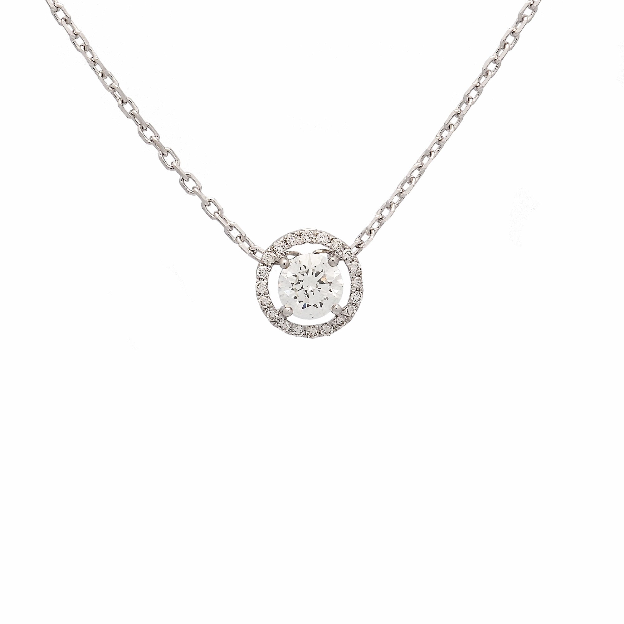 Gargantilla con orla de diamantes en oro blanco