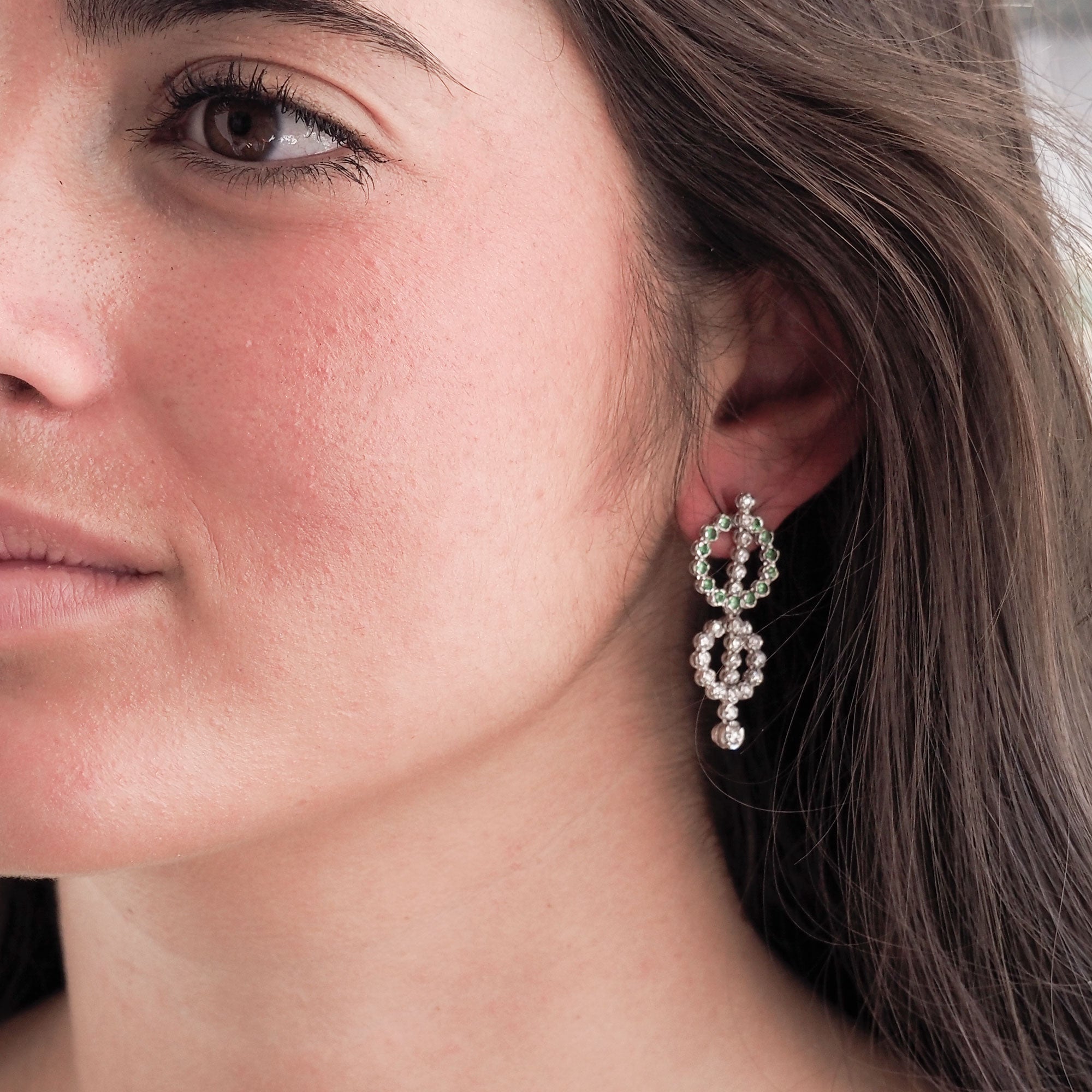 Pendientes largos brillantes