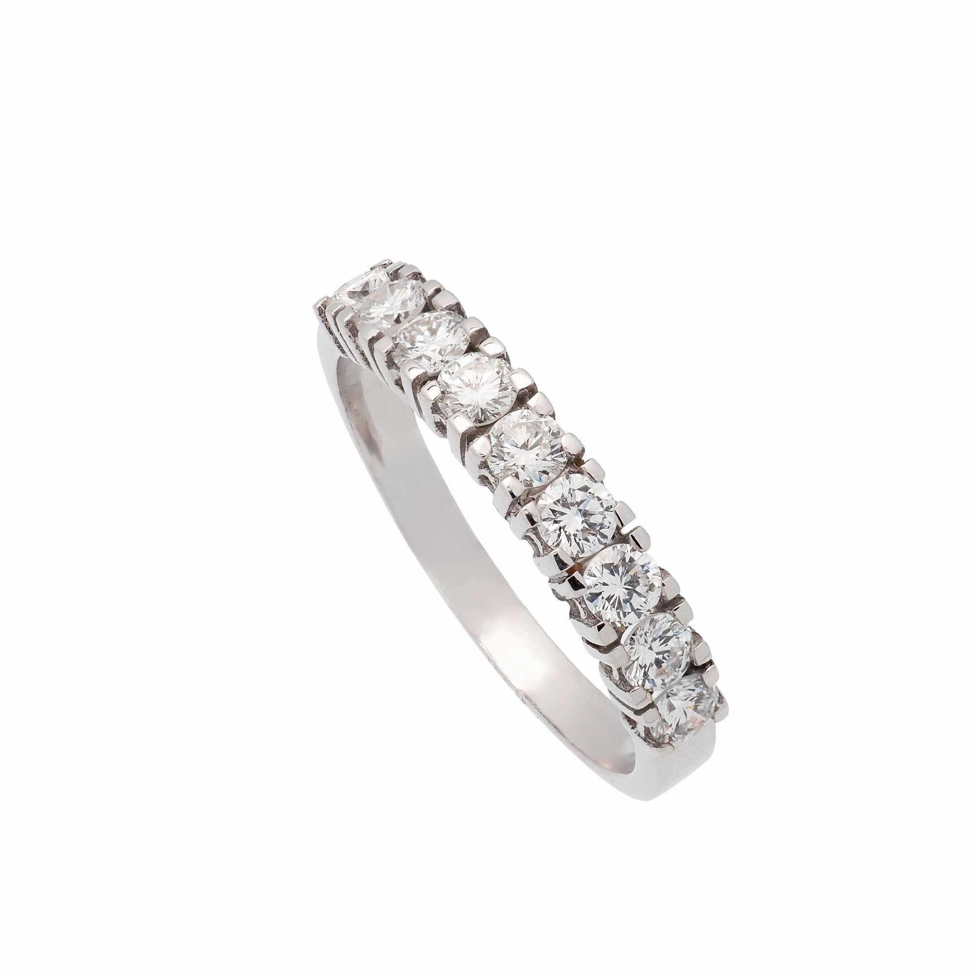 Media alianza con diamantes en oro blanco