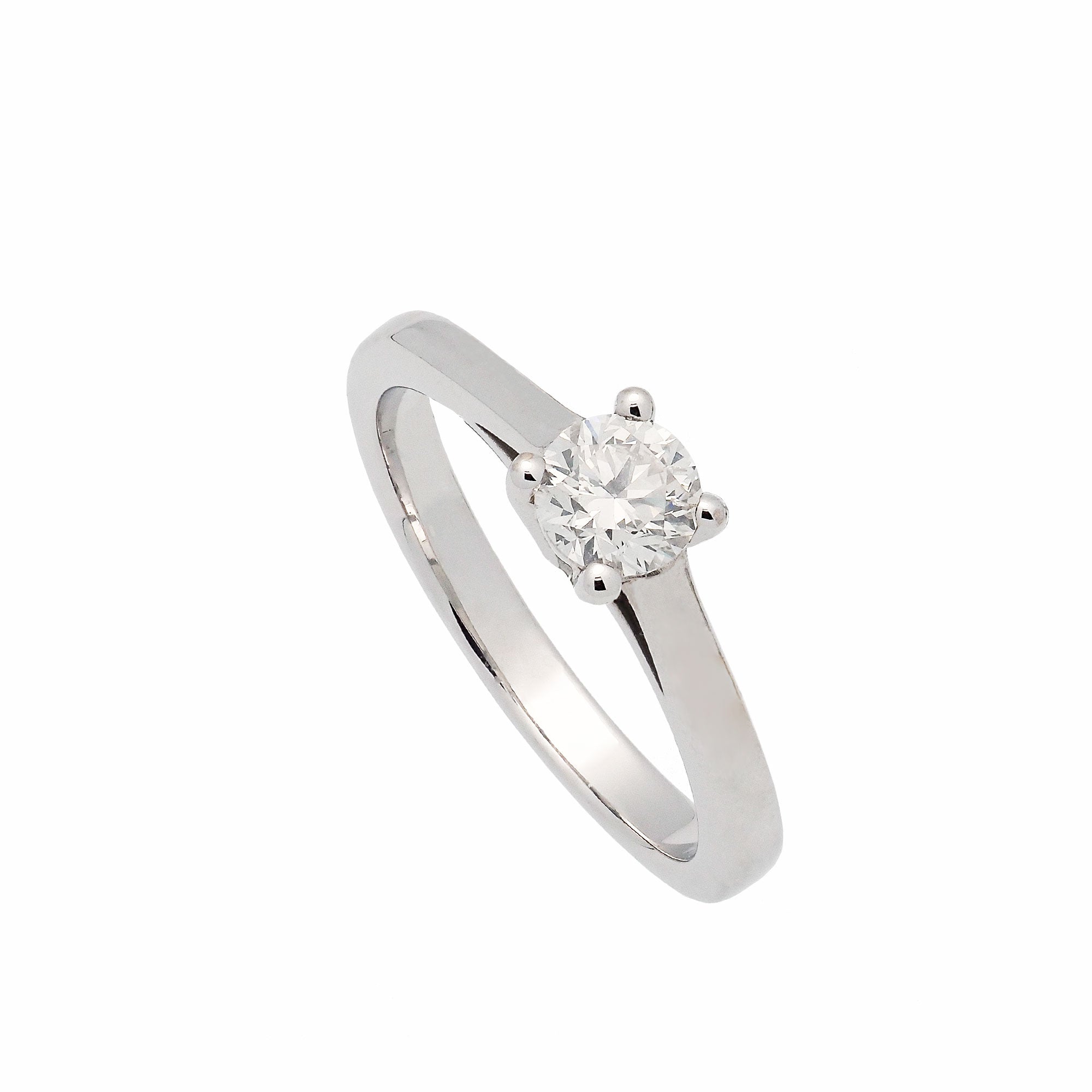 Solitario con diamante en oro blanco