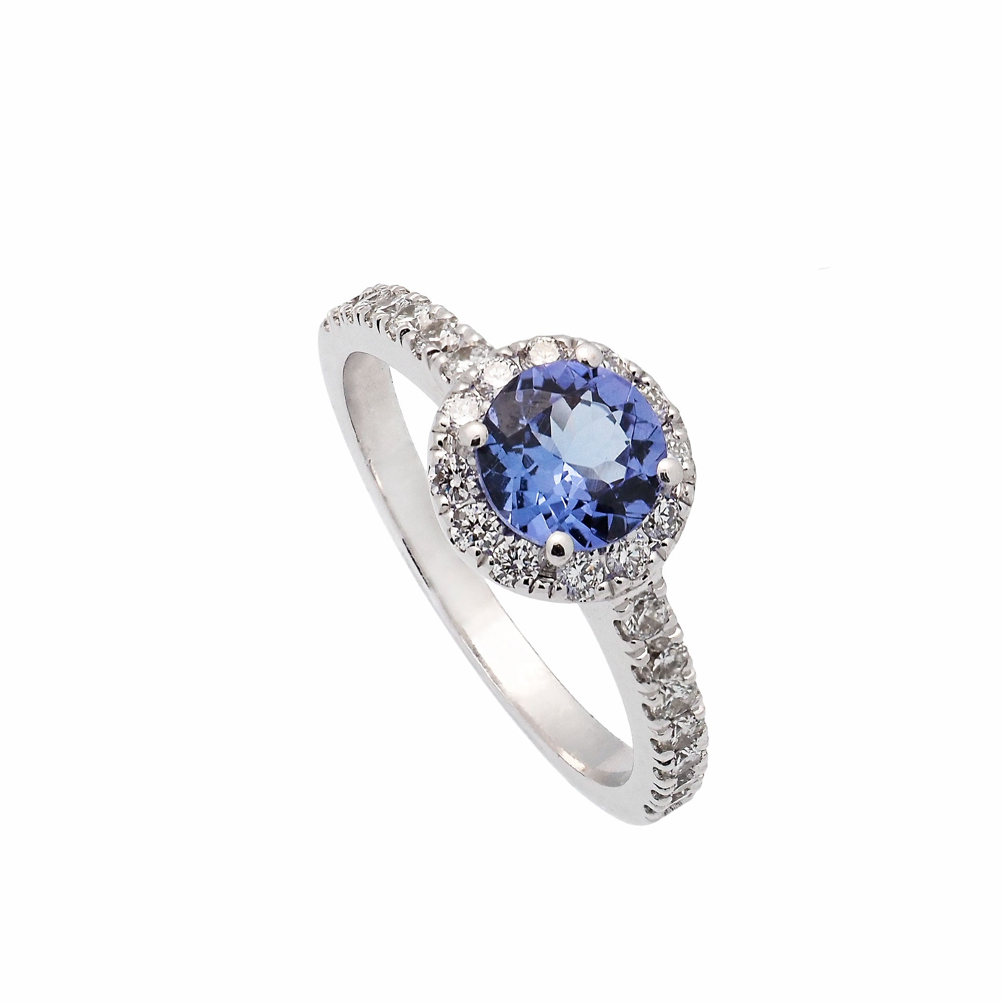 Sortija con tanzanita y diamantes