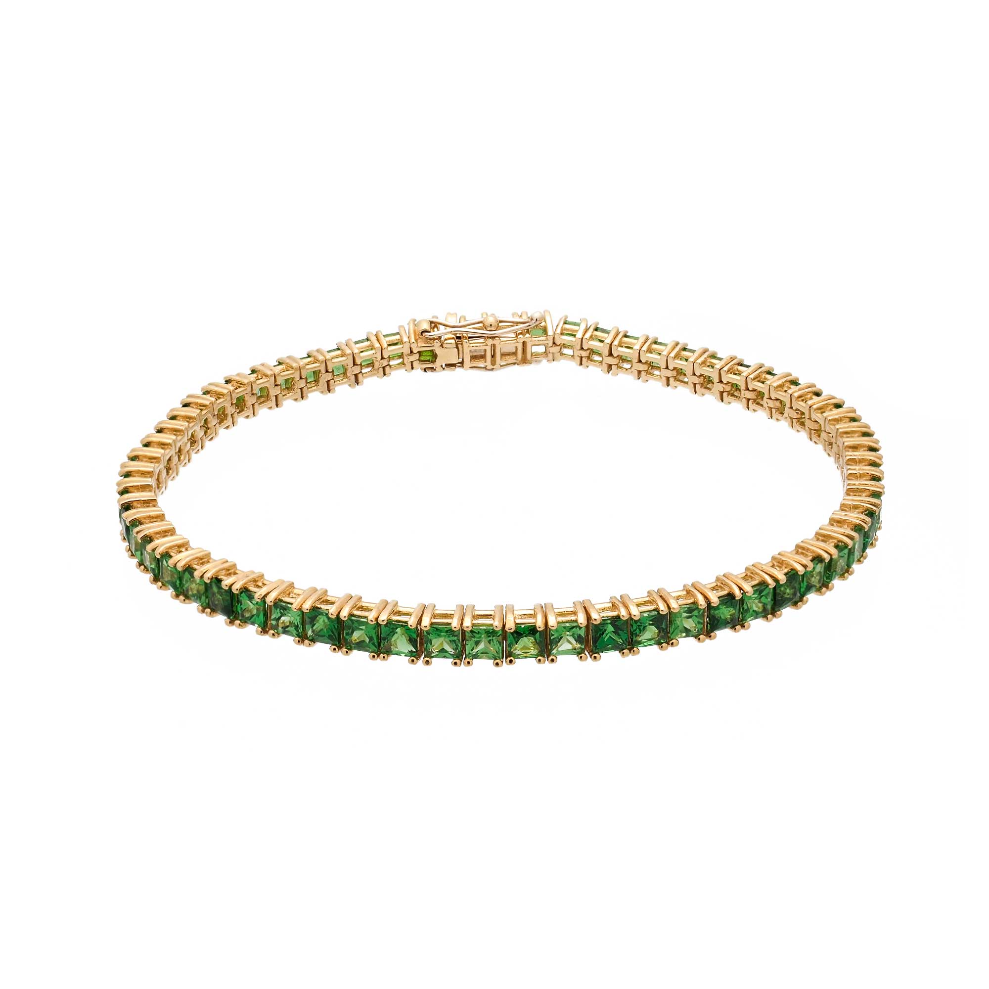 Pulsera Riviere de oro amarillo y tsavoritas