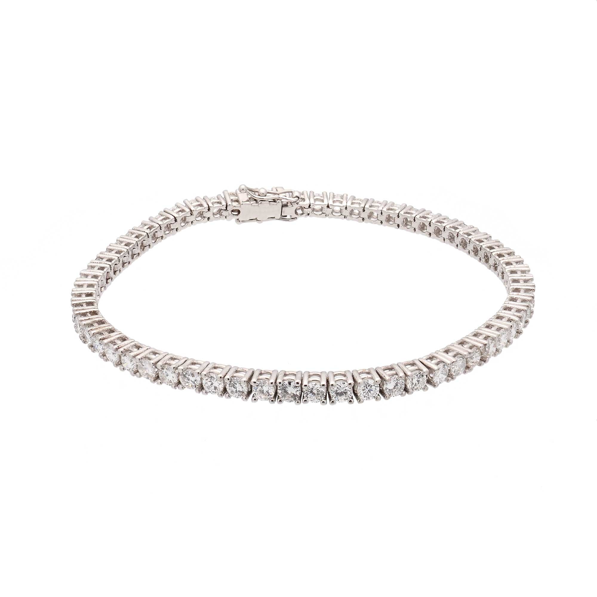 Pulsera riviere de oro blanco y diamantes