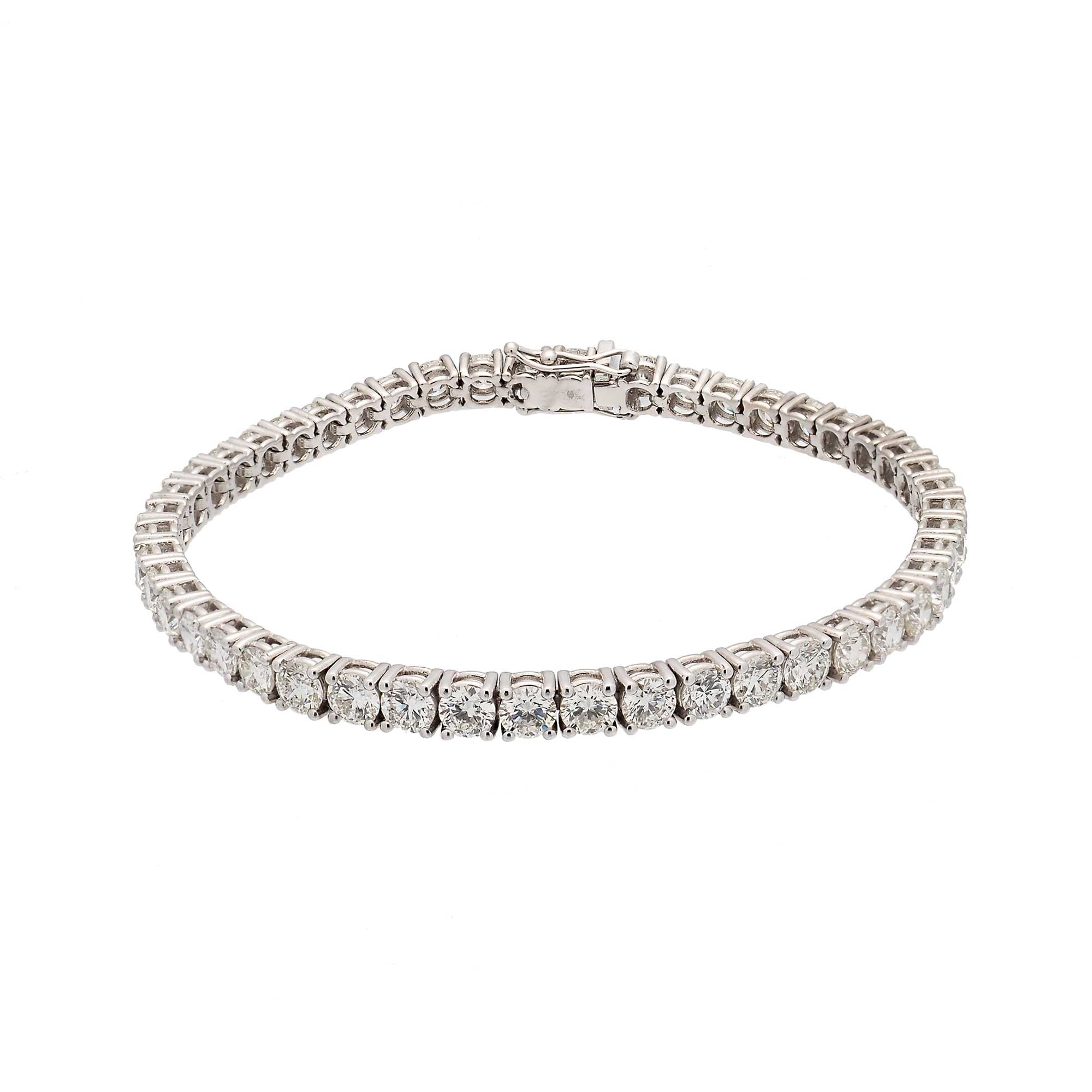 Pulsera riviere de oro blanco y diamantes