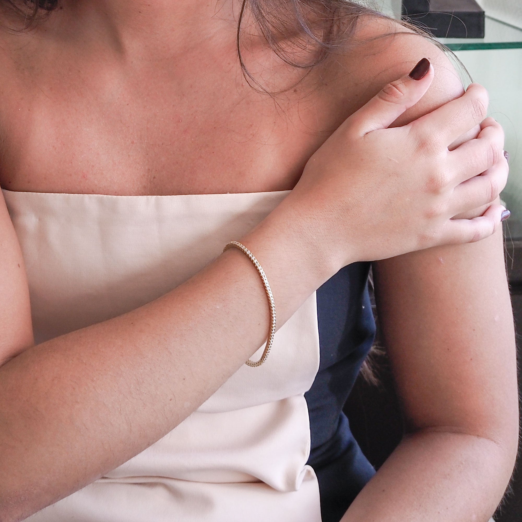 Pulsera riviere de oro y brillantes