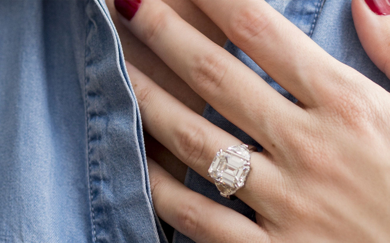 anillo diamante cuadrado
