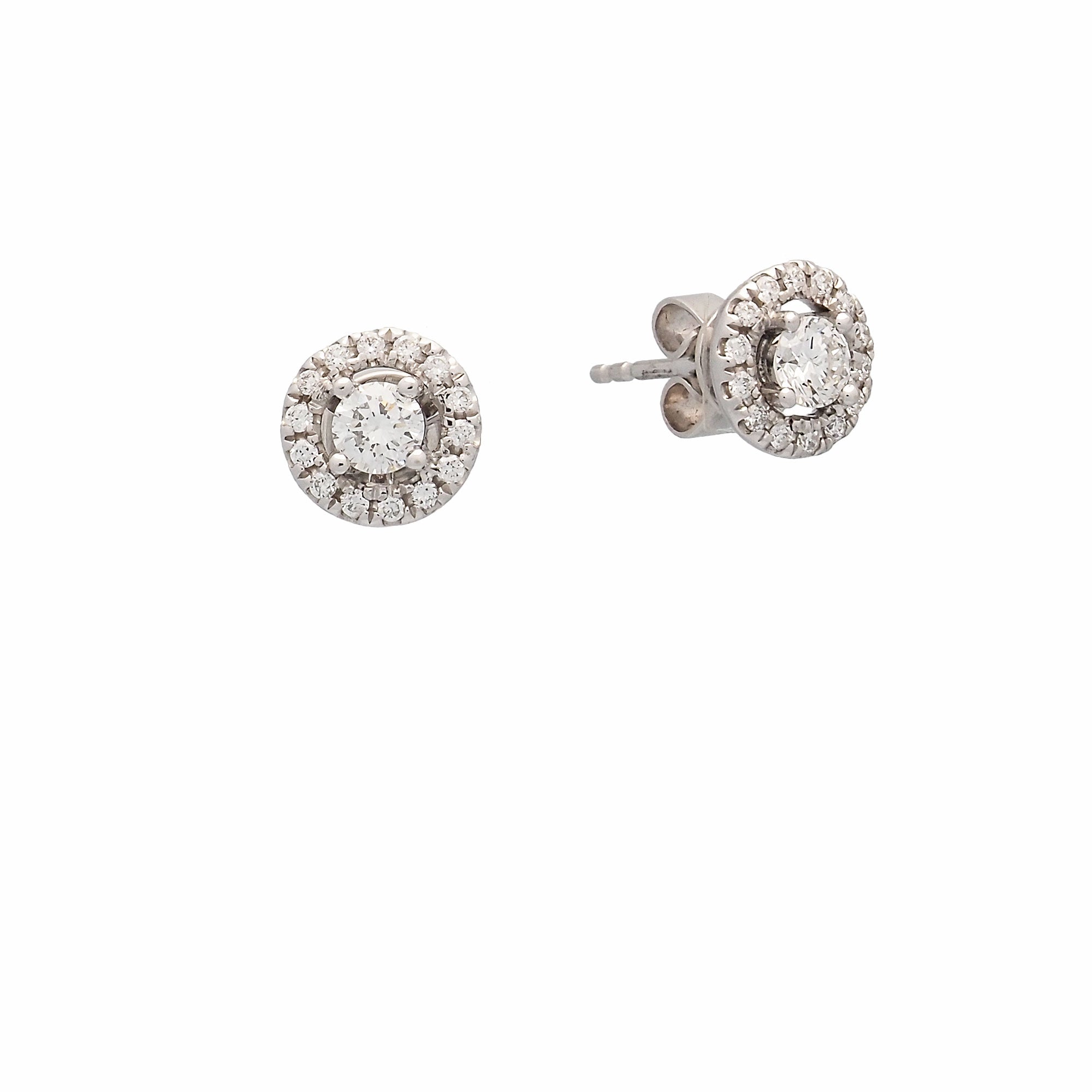 Pendientes orla con diamantes en oro blanco