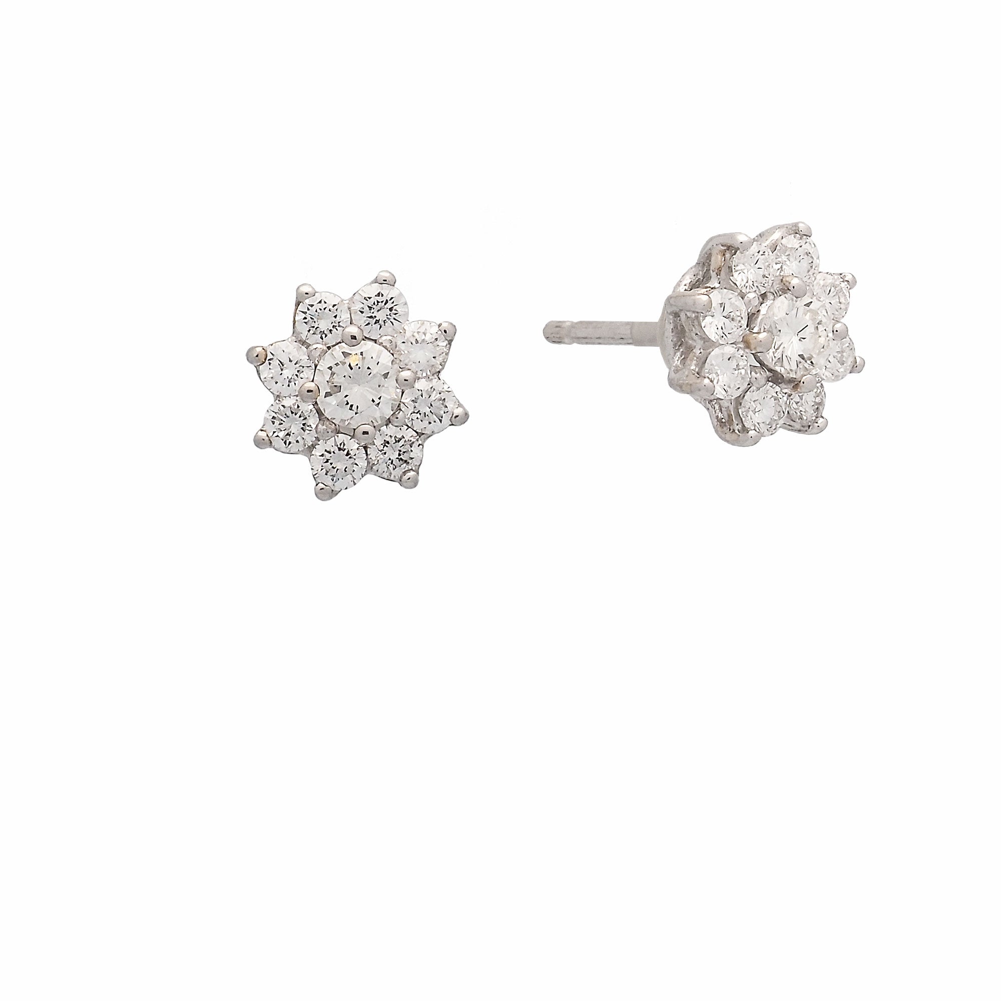 Pendientes orla con diamantes en oro blanco