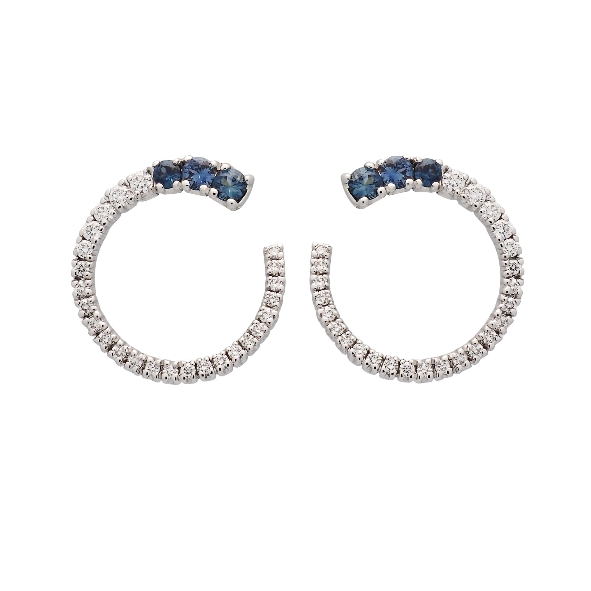 Pendientes criollas de brillantes y zafiros