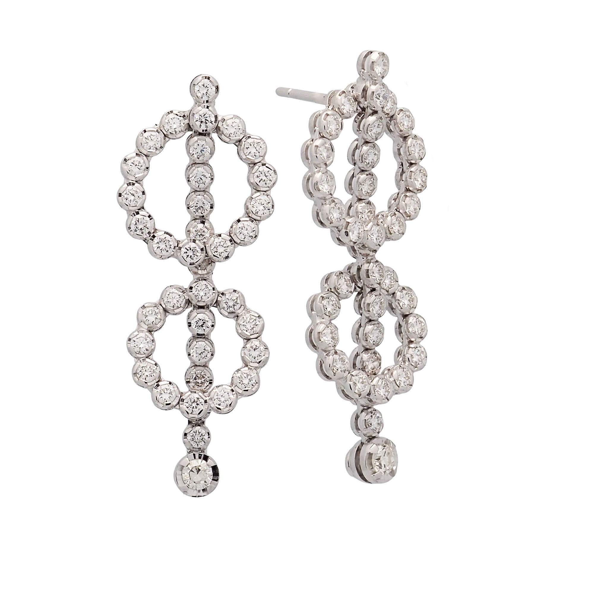 Pendientes largos brillantes